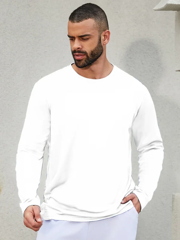 5-piece men's running speed dry long sleeved T-shirt suitable for sports fishing and sun protection clothing - Image 8
