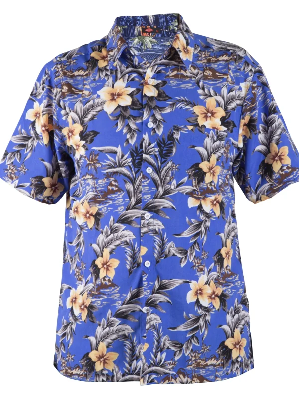 Men's short sleeved button up collar shirt, casual summer Hawaiian style, men's vacation beach wear