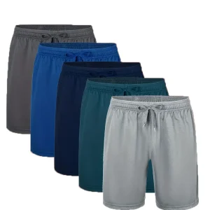 5-piece men's casual shorts with drawstring waistband, breathable fabric, available in multiple colors - ideal choice for summer