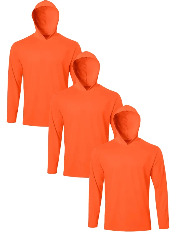 Three piece men's quick drying sports hoodie - long sleeved solid color suitable for sports and fitness training - Image 5