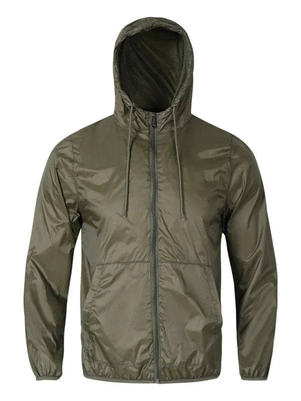 Men's lightweight windbreaker jacket - zippered, long sleeved, foldable storage, suitable for outdoor sports and hiking - Image 9