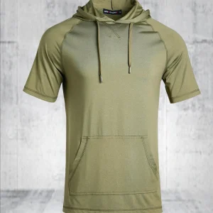 Men's lightweight and breathable casual sports hoodie - short sleeved quick drying suitable for outdoor sports in summer