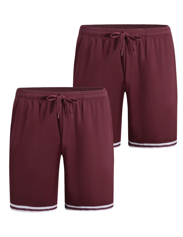 Two men's casual sports shorts quick drying active training running shorts equipped with elastic waistband and drawstring - Image 4
