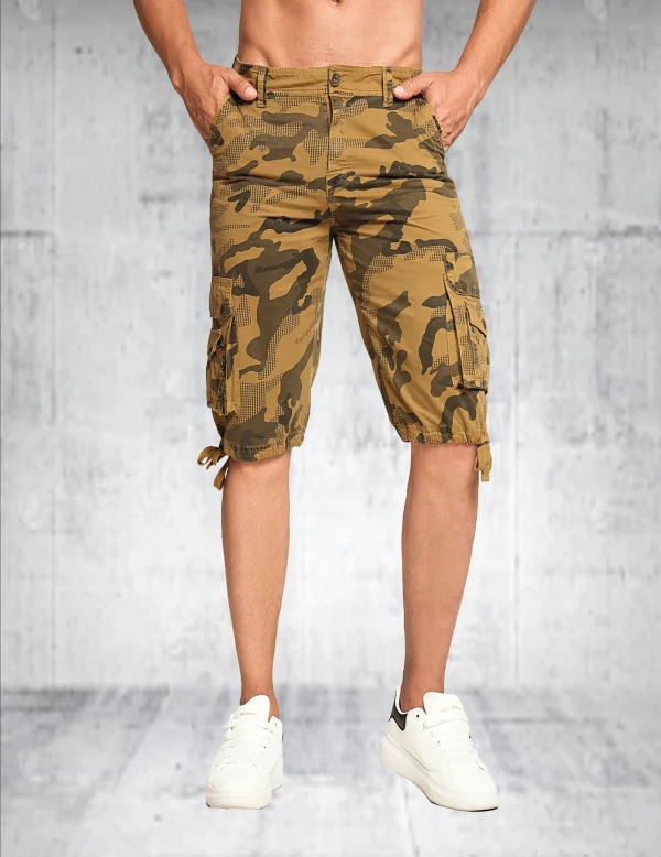 Men's summer new fashionable workwear shorts loose straight cut version trendy and versatile five quarter pants