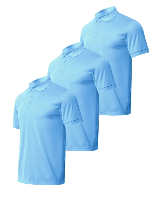 3-piece men's solid color short sleeved golf shirt casual and comfortable top suitable for summer - men's gift - Image 2