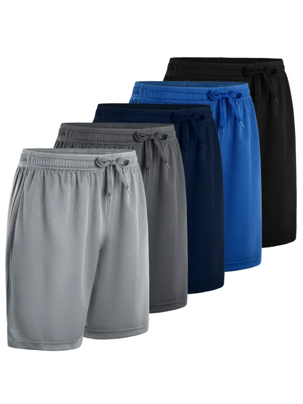 5-piece men's casual shorts with drawstring waistband, breathable fabric, available in multiple colors - ideal choice for summer - Image 6