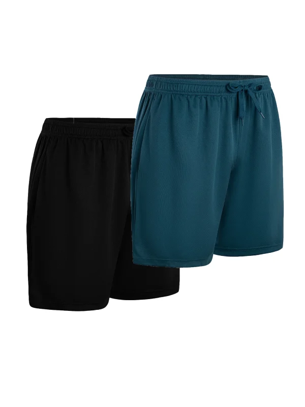 2-piece men's polyester sports shorts, quick drying, suitable for sports and fitness, running shorts - Image 12