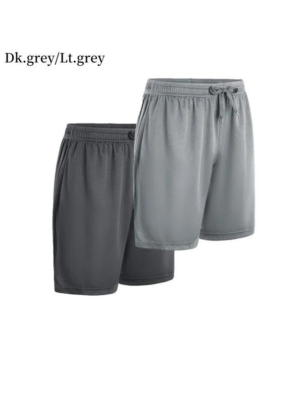 2-piece men's polyester sports shorts, quick drying, suitable for sports and fitness, running shorts - Image 6