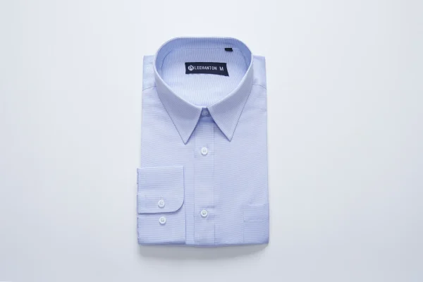 Men's fashionable casual long sleeved shirt simple solid color collar lightweight breathable top casual business - Image 7