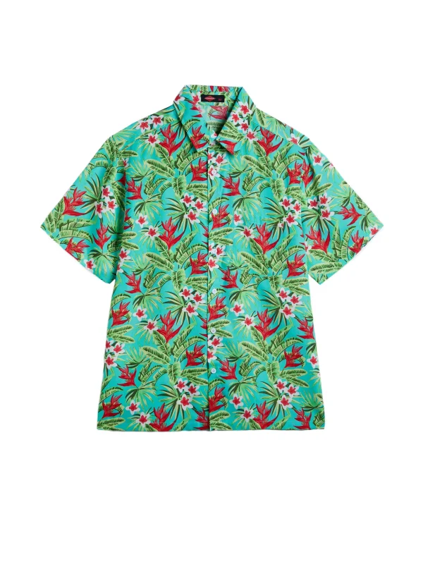 Men's slim fit short sleeved shirt, casual and loose Hawaiian style, suitable for home and vacation wear - Image 5