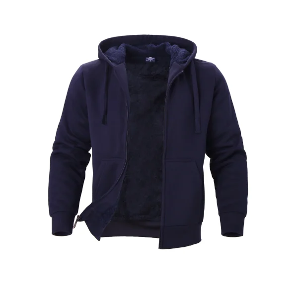 Classic men's solid color long sleeved fleece jacket, casual and fashionable jacket, suitable for daily wear in autumn and winte - Image 3