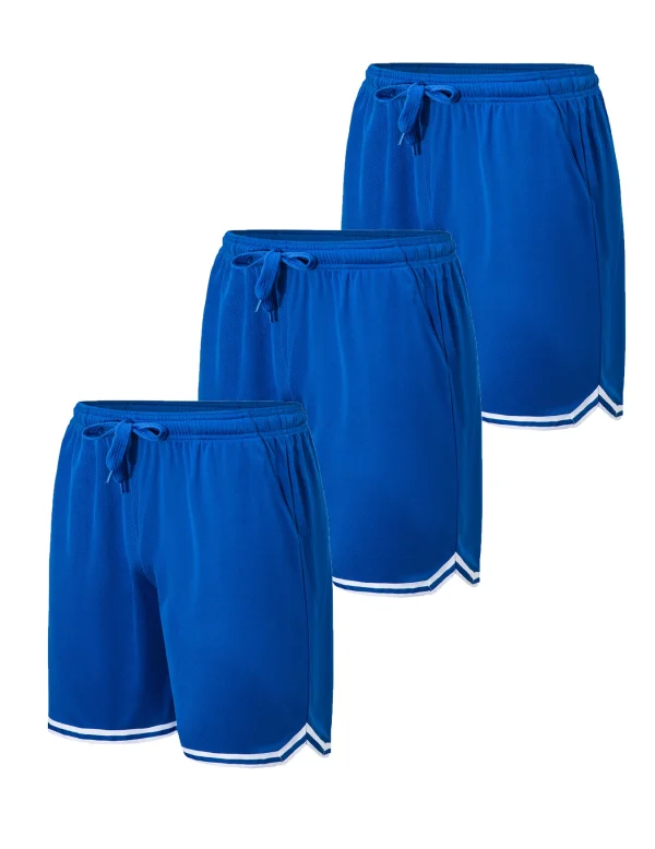 Men's 3-piece solid color sports shorts - drawstring waistband breathable and quick drying suitable for summer sports training - Image 4