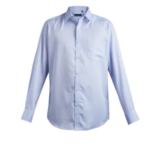 Men's fashionable casual long sleeved shirt simple solid color collar lightweight breathable top casual business