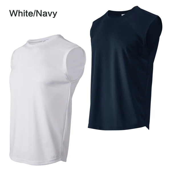 Summer men's outdoor fitness vest solid color top T-shirt casual sports basketball shirt - Image 4