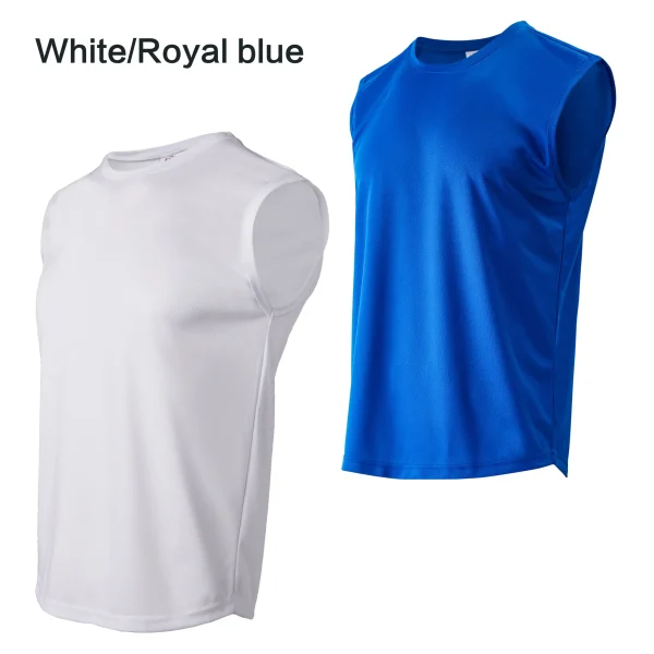 Summer men's outdoor fitness vest solid color top T-shirt casual sports basketball shirt - Image 6