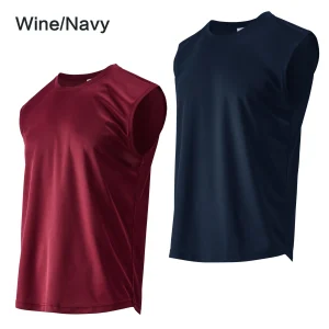 Summer men's outdoor fitness vest solid color top T-shirt casual sports basketball shirt