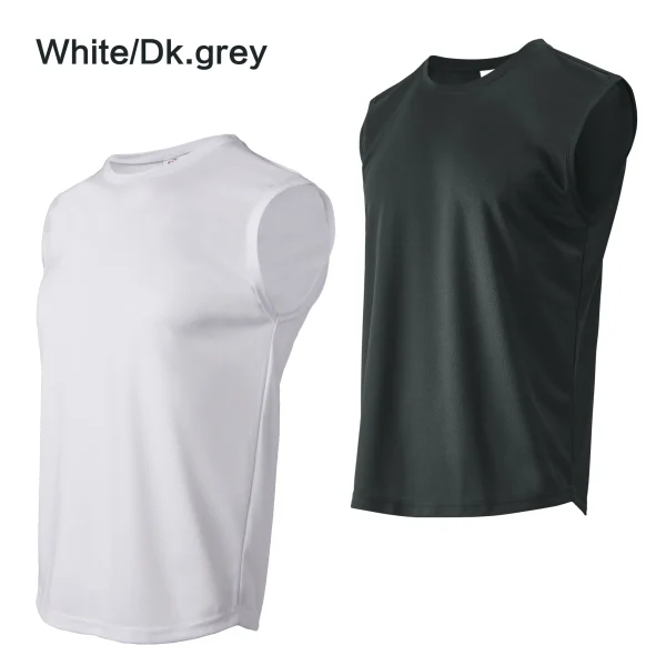 Summer men's outdoor fitness vest solid color top T-shirt casual sports basketball shirt - Image 7