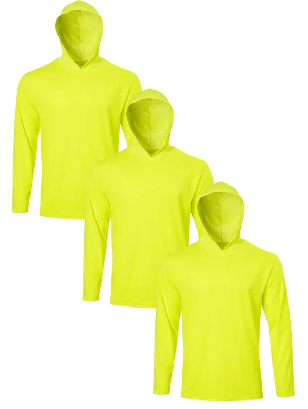 Three piece men's quick drying sports hoodie - long sleeved solid color suitable for sports and fitness training - Image 2