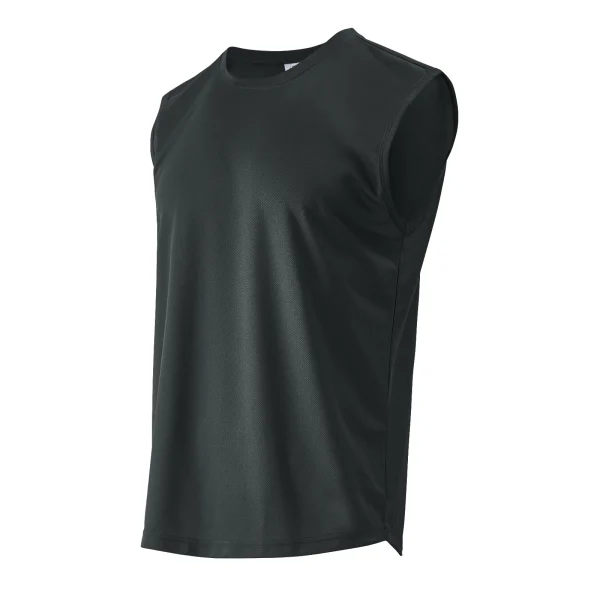 5-piece summer men's quick drying solid color sleeveless sports vest suitable for fitness training and outdoor activities - Image 9