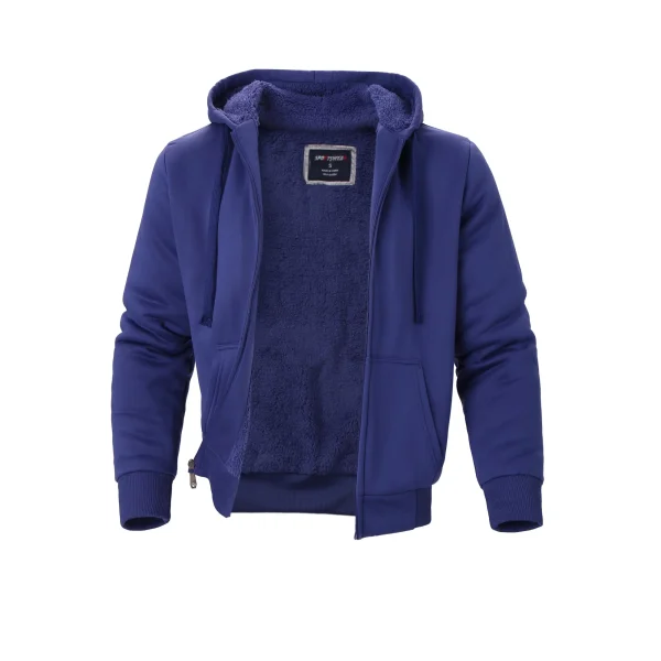 Classic men's solid color long sleeved fleece jacket, casual and fashionable jacket, suitable for daily wear in autumn and winte - Image 7