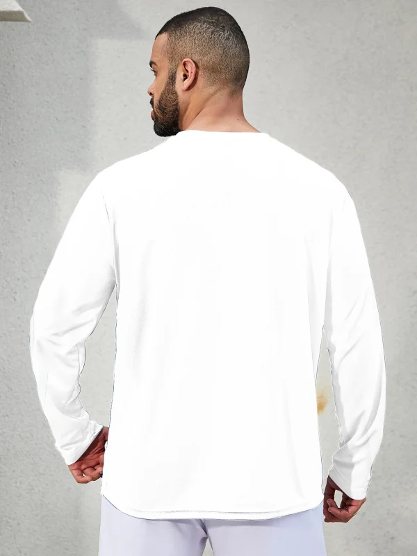 5-piece men's running speed dry long sleeved T-shirt suitable for sports fishing and sun protection clothing - Image 7