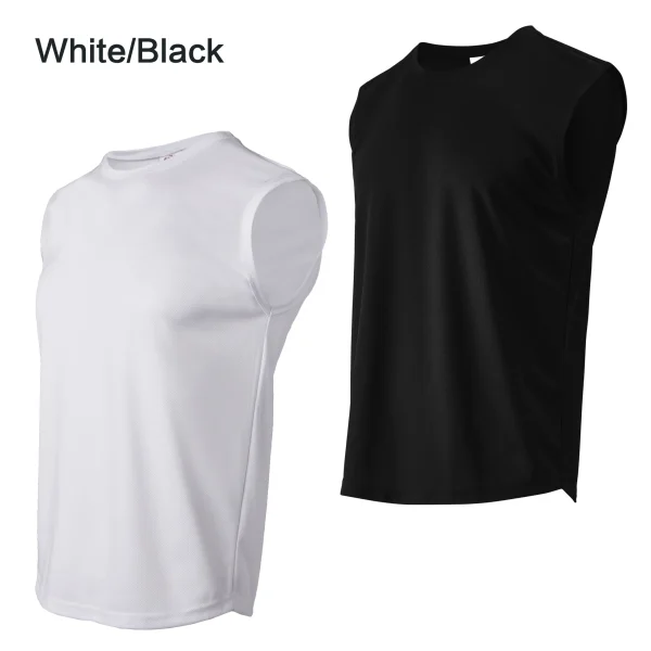 Summer men's outdoor fitness vest solid color top T-shirt casual sports basketball shirt - Image 3