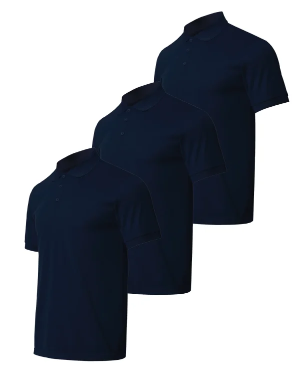 3-piece men's solid color short sleeved golf shirt casual and comfortable top suitable for summer - men's gift - Image 5