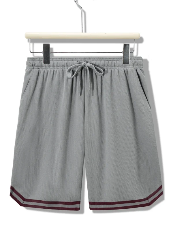 4-piece men's sports basketball shorts made of moisture wicking fabric with drawstring waist and pockets loose summer sportswear - Image 8