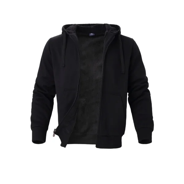 Classic men's solid color long sleeved fleece jacket, casual and fashionable jacket, suitable for daily wear in autumn and winte - Image 12