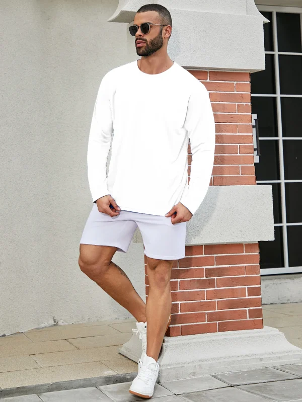 5-piece men's running speed dry long sleeved T-shirt suitable for sports fishing and sun protection clothing - Image 9