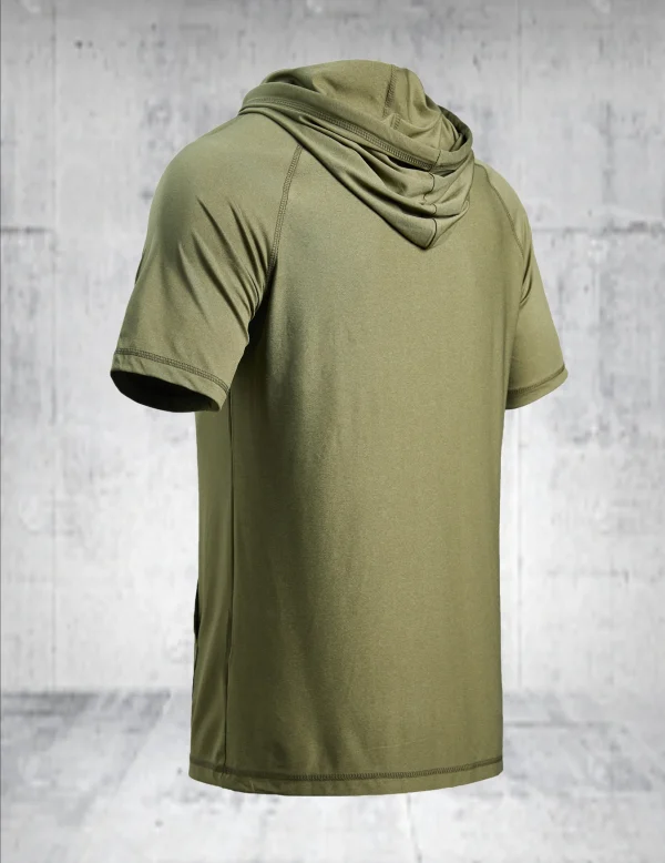 Men's lightweight and breathable casual sports hoodie - short sleeved quick drying suitable for outdoor sports in summer - Image 6