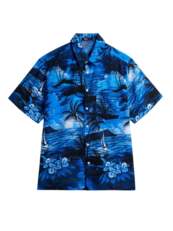 Men's slim fit short sleeved shirt, casual and loose Hawaiian style, suitable for home and vacation wear - Image 4