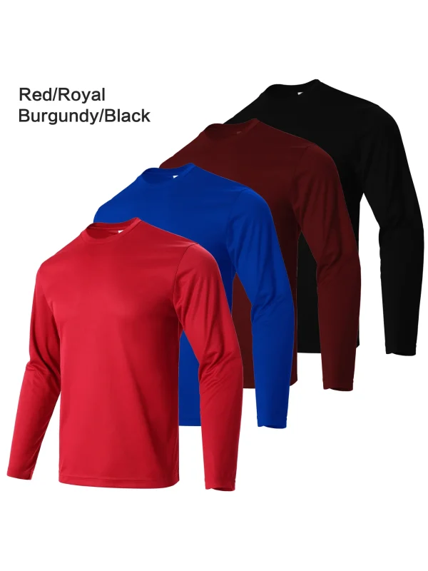 4-piece men's quick drying sports and fitness T-shirt long sleeved sports and running T-shirt - Image 5