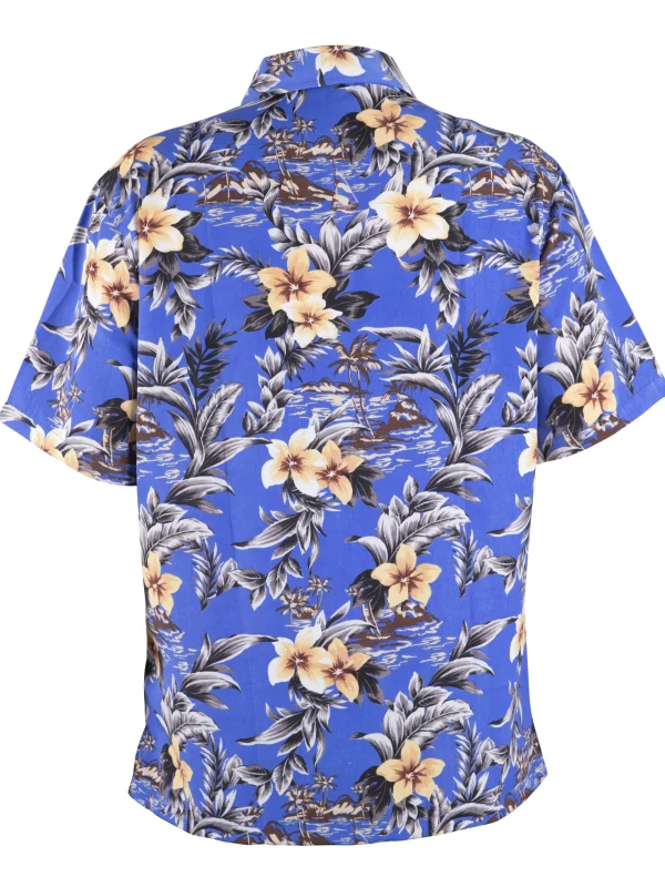 Men's short sleeved button up collar shirt, casual summer Hawaiian style, men's vacation beach wear - Image 7