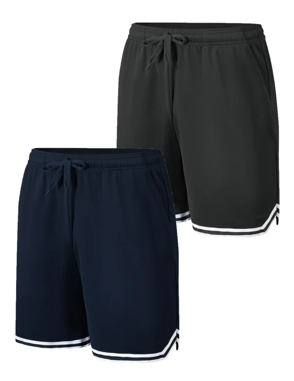 2-piece men's sports shorts - lightweight breathable fast drying fitness training running shorts