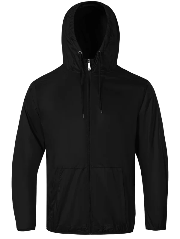Men's lightweight windbreaker jacket - zippered, long sleeved, foldable storage, suitable for outdoor sports and hiking - Image 4
