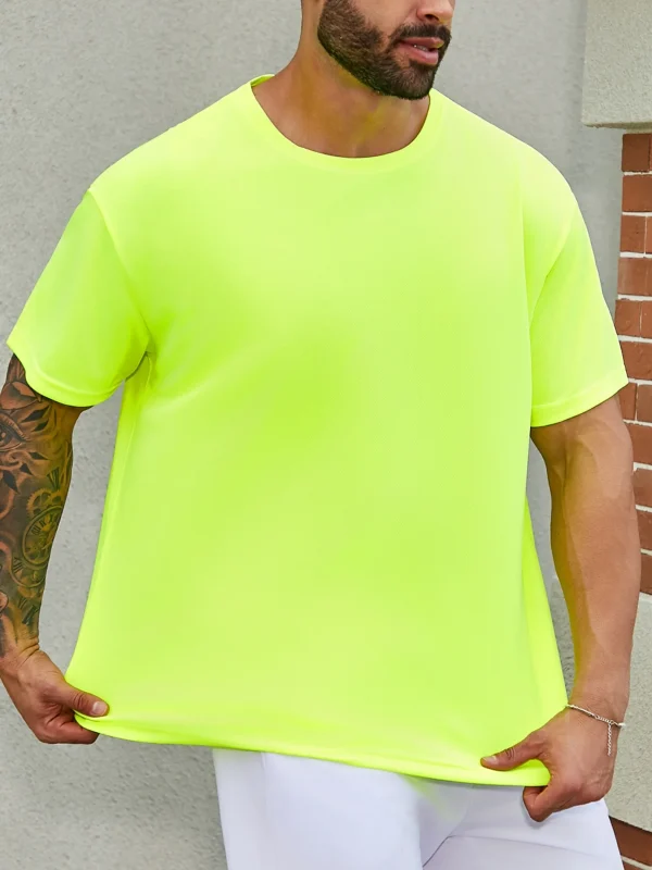 4-piece men's short sleeved T-shirt moisture wicking sun protection UV protection UPF SPF sports T-shirt casual style - Image 10