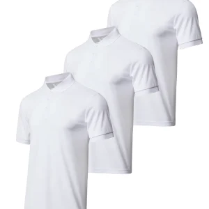 3-piece men's solid color short sleeved golf shirt casual and comfortable top suitable for summer - men's gift
