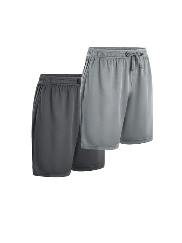2-piece men's polyester sports shorts, quick drying, suitable for sports and fitness, running shorts - Image 13