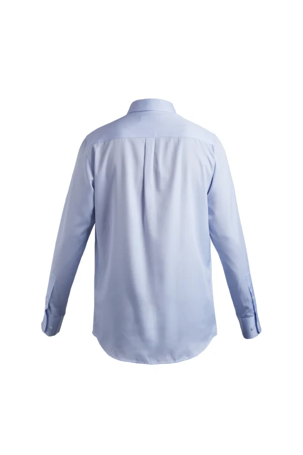 Men's fashionable casual long sleeved shirt simple solid color collar lightweight breathable top casual business - Image 6