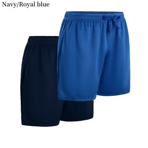 2-piece men's polyester sports shorts, quick drying, suitable for sports and fitness, running shorts
