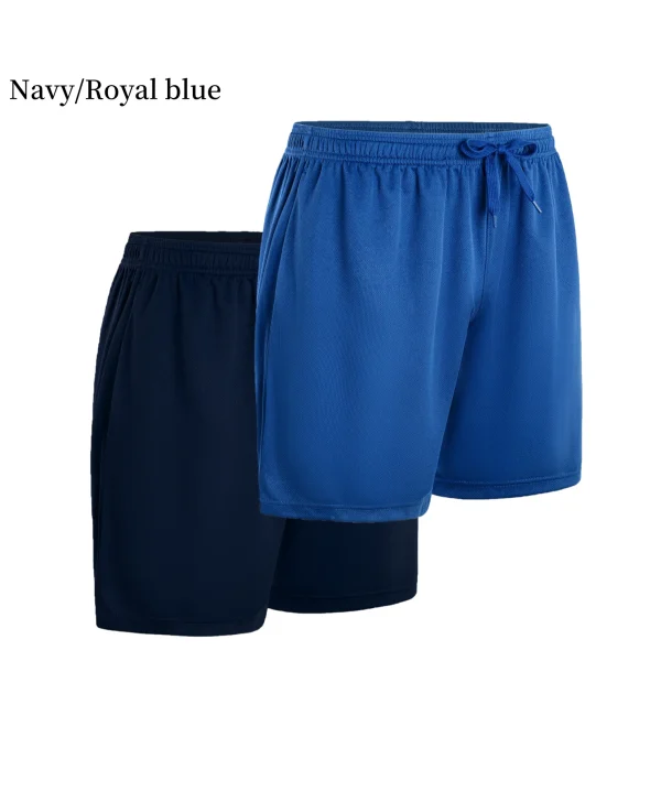 2-piece men's polyester sports shorts, quick drying, suitable for sports and fitness, running shorts