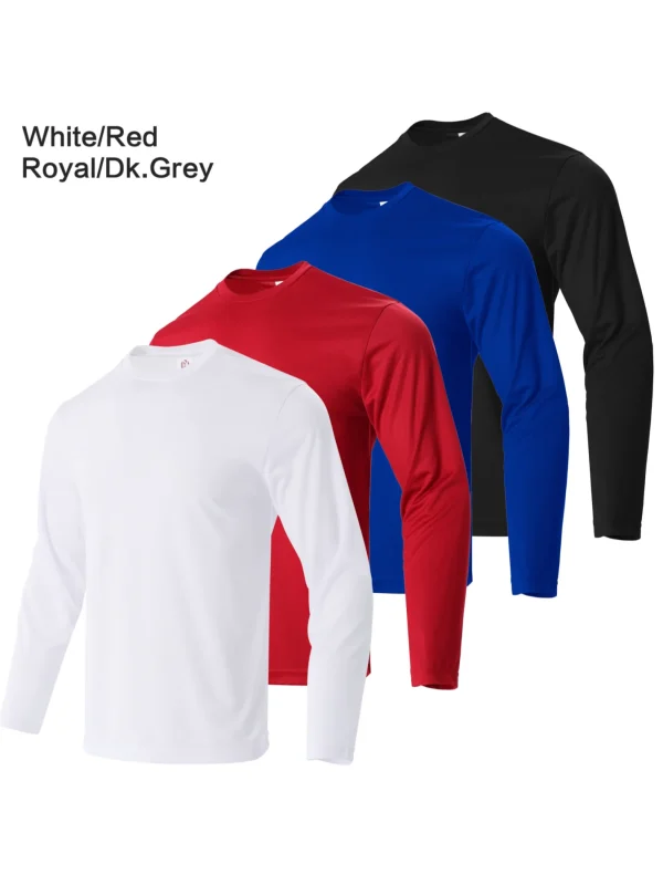 4-piece men's quick drying sports and fitness T-shirt long sleeved sports and running T-shirt - Image 6