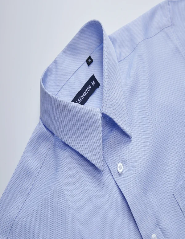 Men's fashionable casual long sleeved shirt simple solid color collar lightweight breathable top casual business - Image 8