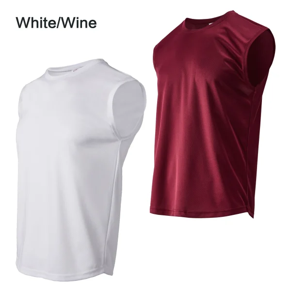 Summer men's outdoor fitness vest solid color top T-shirt casual sports basketball shirt - Image 5