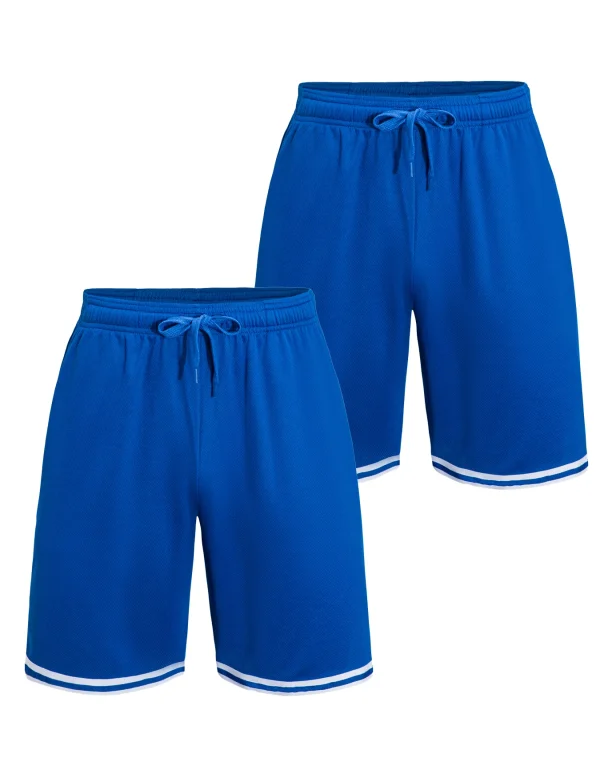 Two men's casual sports shorts quick drying active training running shorts equipped with elastic waistband and drawstring - Image 6
