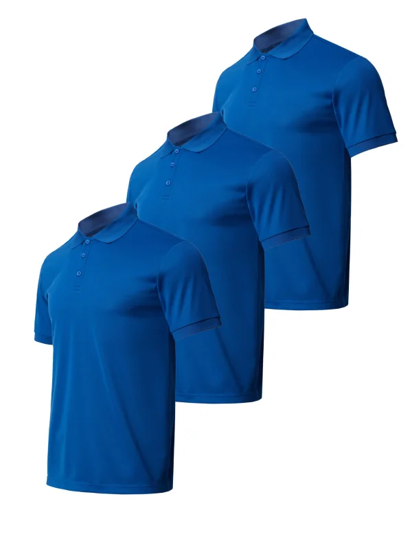 3-piece men's solid color short sleeved golf shirt casual and comfortable top suitable for summer - men's gift - Image 3