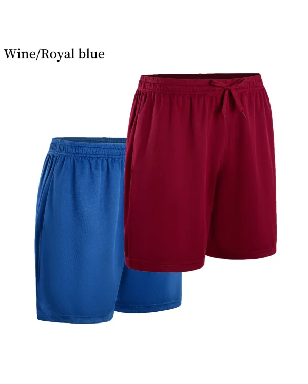 2-piece men's polyester sports shorts, quick drying, suitable for sports and fitness, running shorts - Image 2
