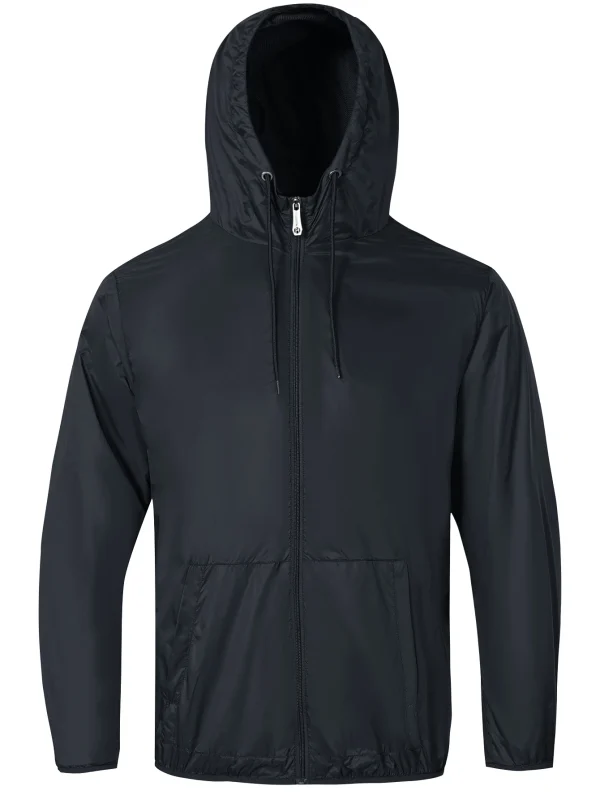 Men's lightweight windbreaker jacket - zippered, long sleeved, foldable storage, suitable for outdoor sports and hiking - Image 7