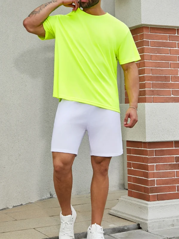 4-piece men's short sleeved T-shirt moisture wicking sun protection UV protection UPF SPF sports T-shirt casual style - Image 11